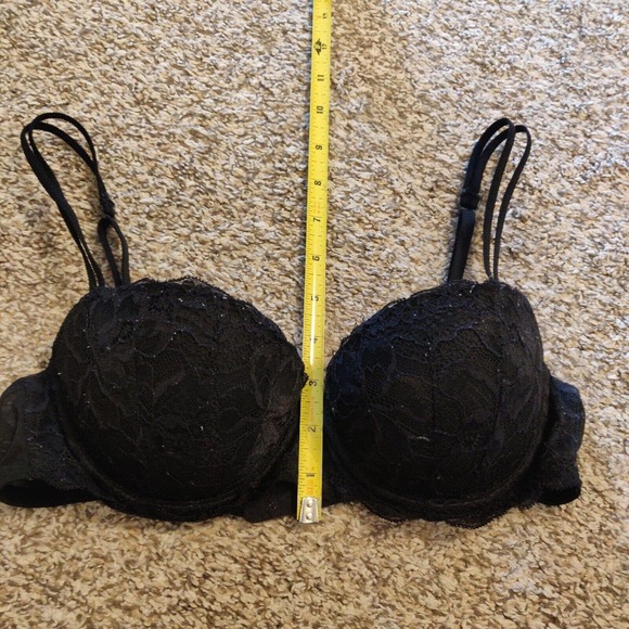 PINK Victoria's Secret Women's Bra Date Push-up Black Lace Size 34B. - Picture 6 of 6